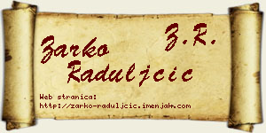 Žarko Raduljčić vizit kartica
